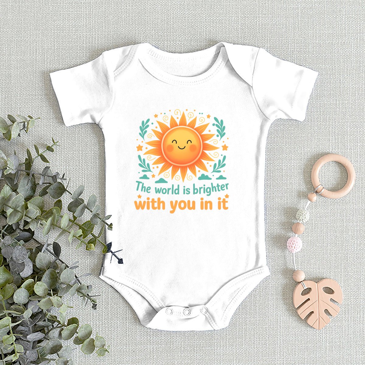 BABY ONESIE 🌞 The World Is Brighter With You In It - Love Life Journey