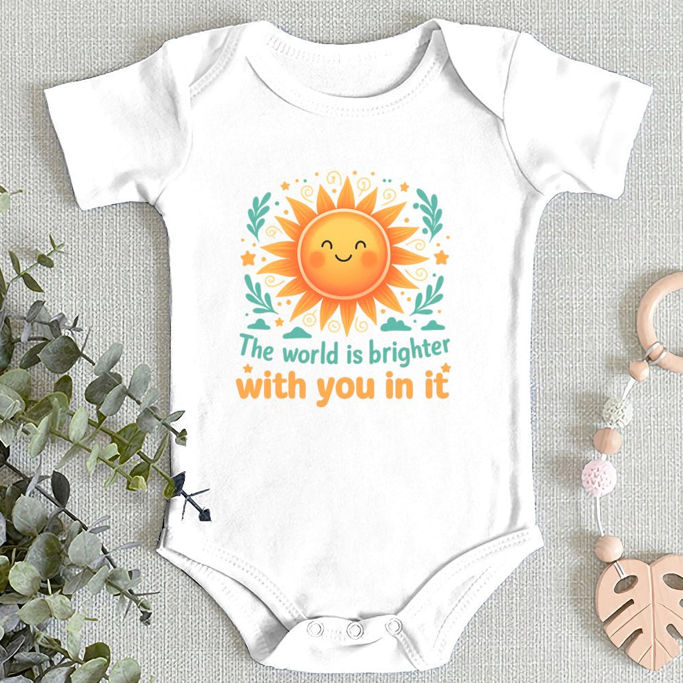 BABY ONESIE 🌞 The World Is Brighter With You In It - Love Life Journey