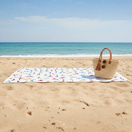 BEACH TOWEL Yoga Flow – Colorful Yoga Pose Design | Inspiring Gift for Yoga Lovers - Love Life Journey