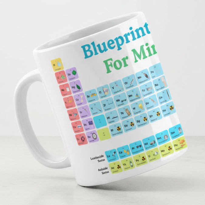 CERAMIC MUG 11oz Blueprint for Miracles – Science - Inspired Periodic Table Ceramic Cup | Smart Inspirational Gift (USA - Made) - Love Life Journey