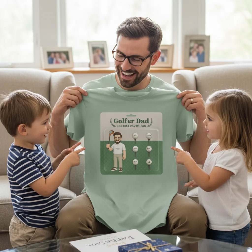 Golfer Dad – The Best Dad By Par Personalized Comfort Colors T-Shirt - Love Life Journey
