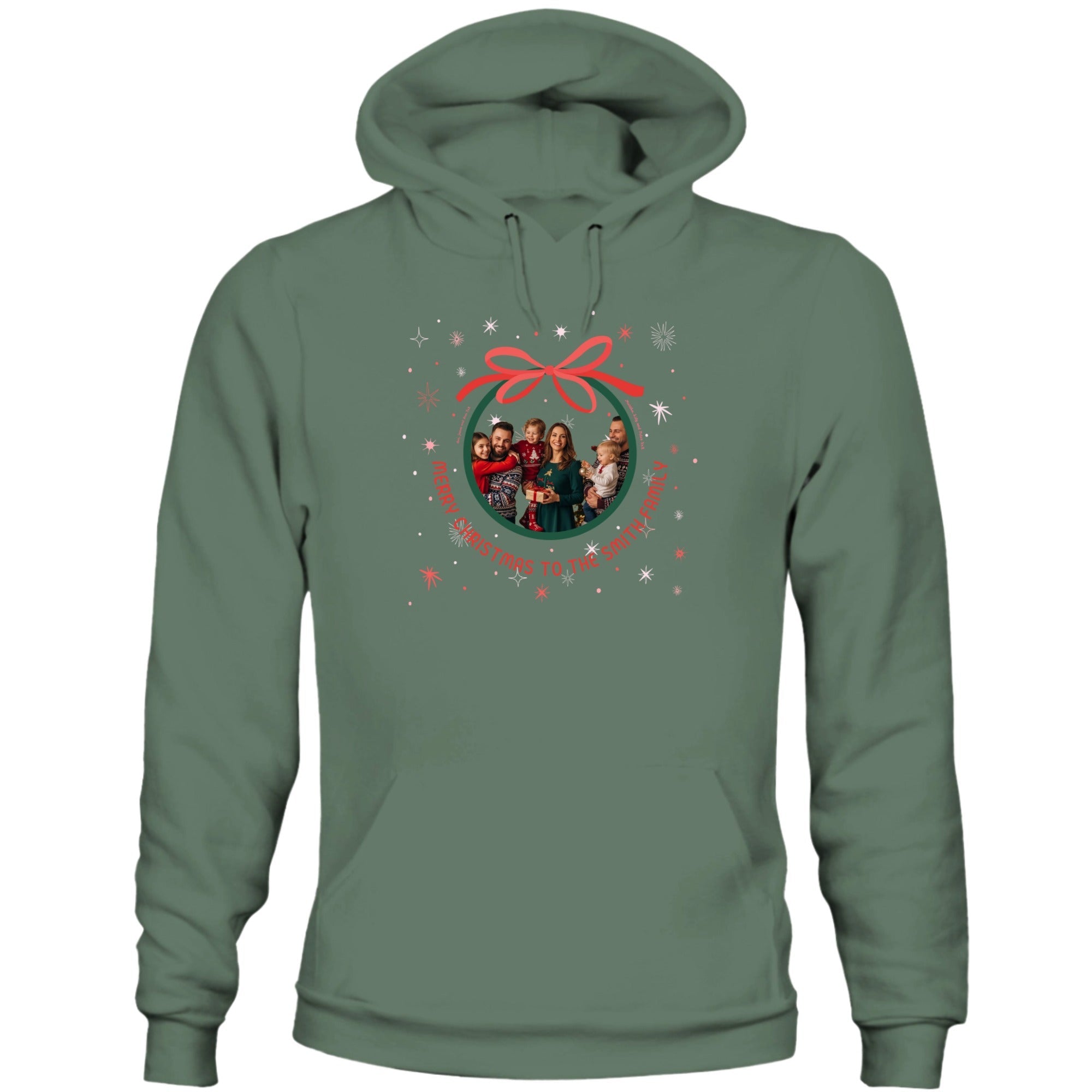 HOODIE Custom Family Christmas – Add Photo & Message | Unisex S–5XL | Made in USA - Love Life Journey