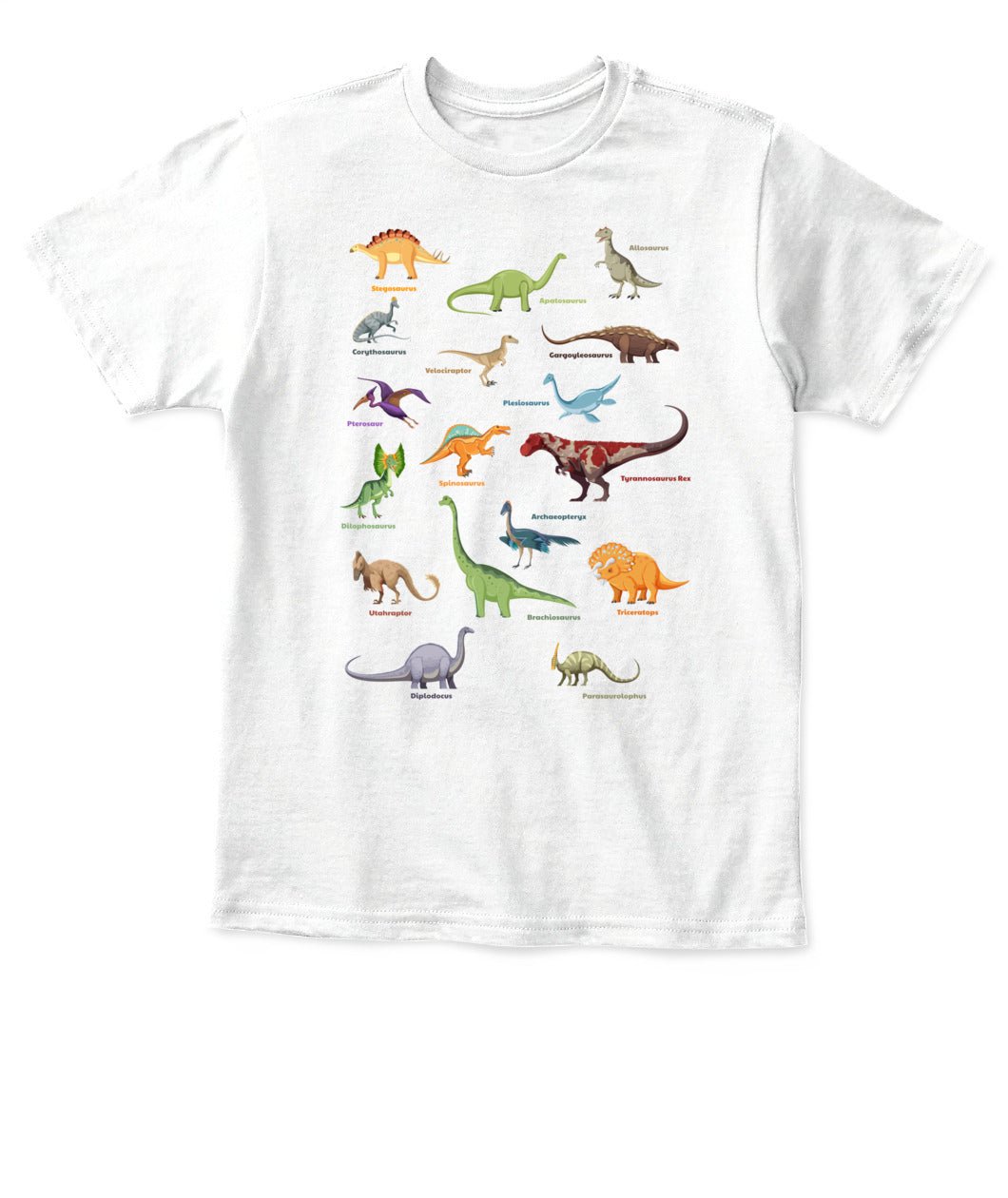 KID'S T - SHIRT Dinosaur | Colorful Dino Names Learning Tee | Gildan 5000B (US) - Love Life Journey