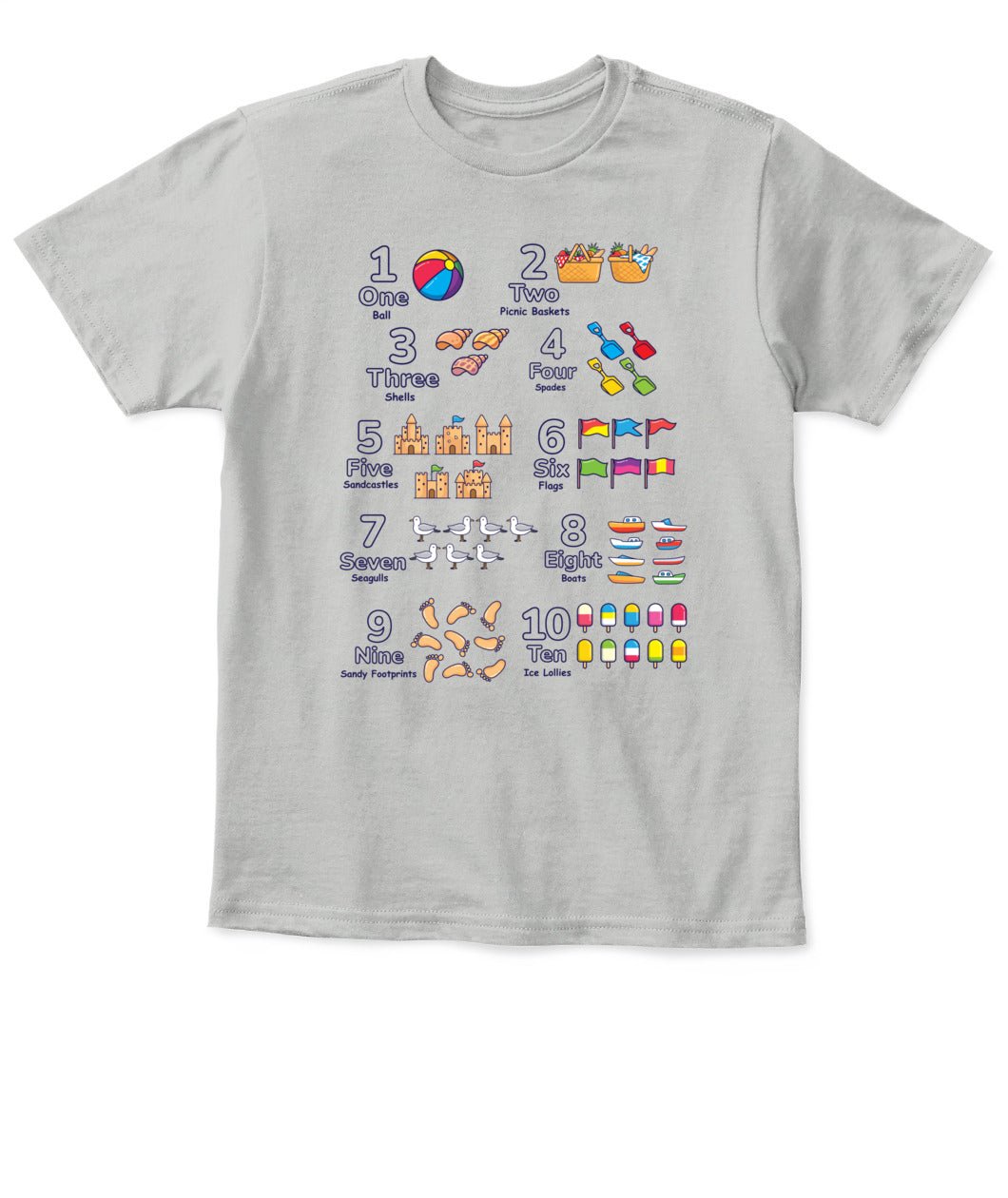 KID'S T - SHIRT Numbers Learning | Beach - Themed Counting Tee | Gildan 5000B (US) – Educational & Fun Gift - Love Life Journey