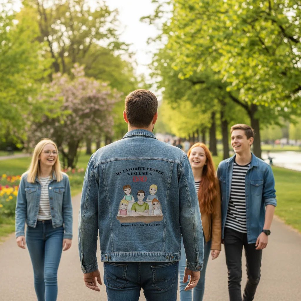 My Favorite People Call Me Denim Jacket – Personalized Dad & Grandpa Men’s DTG Jacket | Custom Family Character Gift - Love Life Journey
