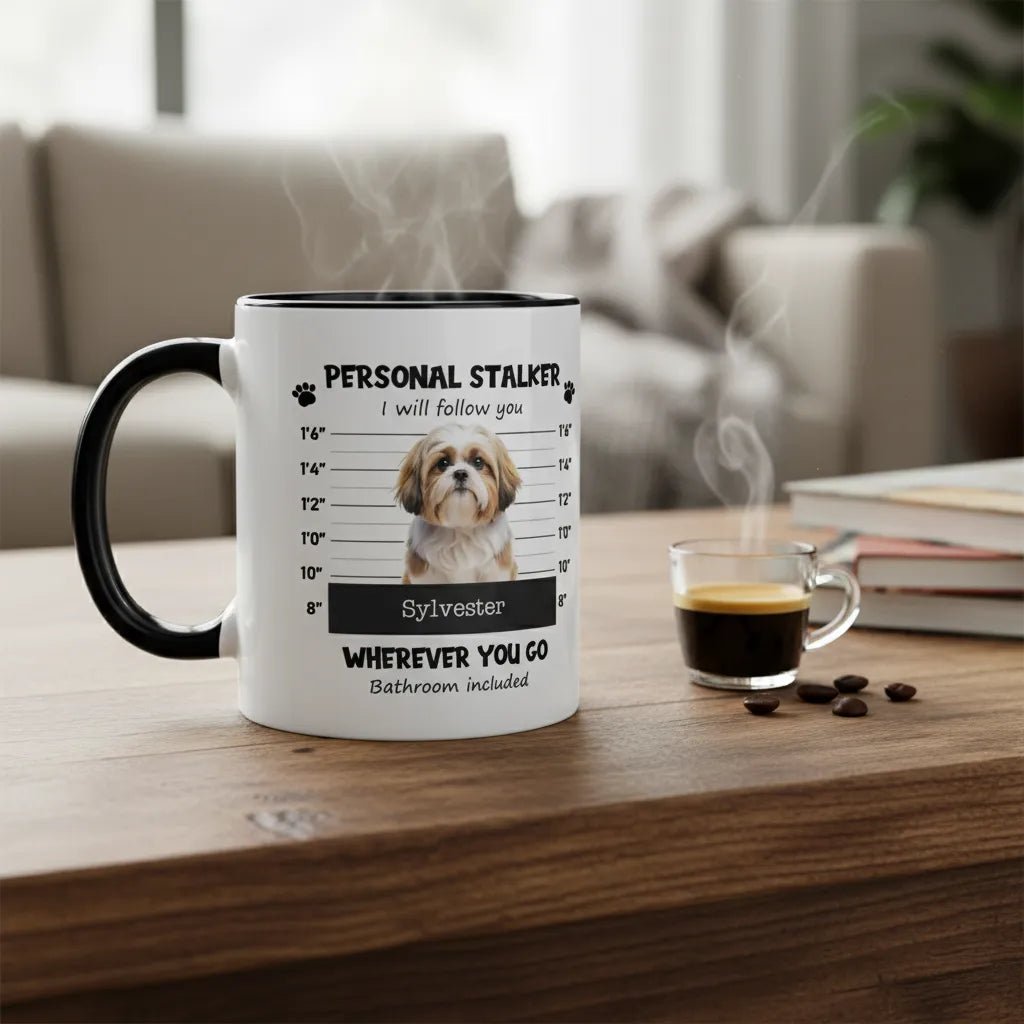 Personal Pet Stalker Accent Mug 11oz – Custom Pet Photo Coffee Mug | Personalized Dog & Cat Lover Gift - Love Life Journey