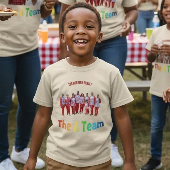 Personalized A Team Kids Unisex T-Shirt | Custom Family, Friends or Team Photo - Love Life Journey