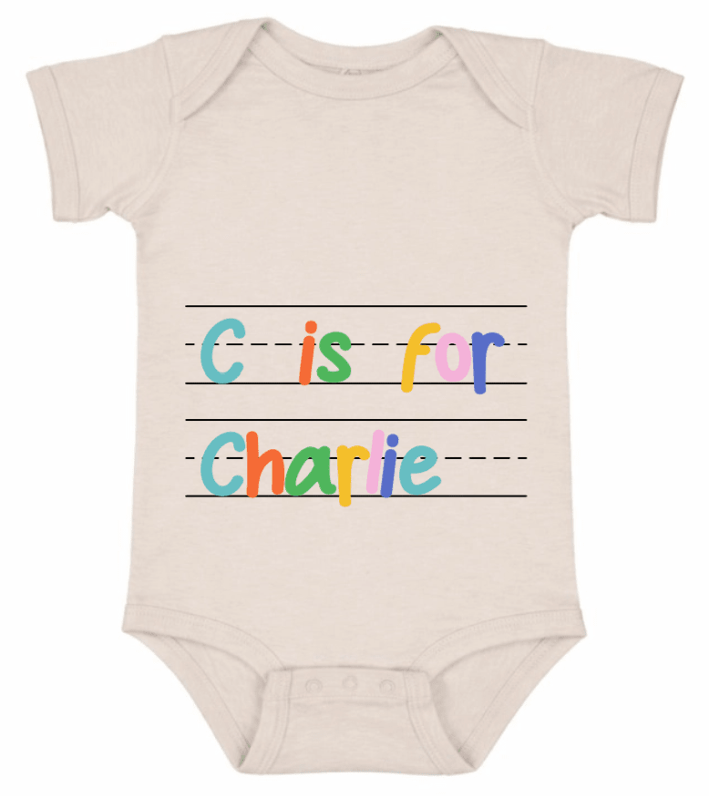 Personalized Baby Name Unisex Bodysuit Handwriting Practice Style Gift - Love Life Journey