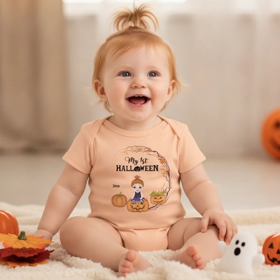 Personalized Baby's First Halloween Bodysuit | Custom Name Halloween Outfit - Love Life Journey