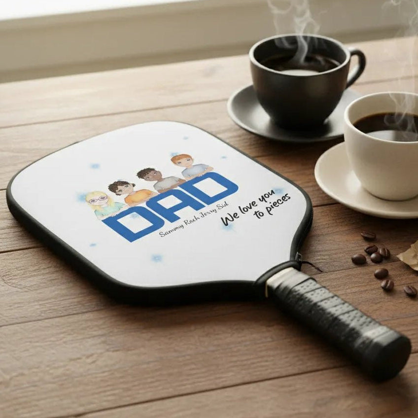 Personalized “Dad We Love You To Pieces” Pickleball Paddle Cover | Custom Kids Gift For Dad - Love Life Journey