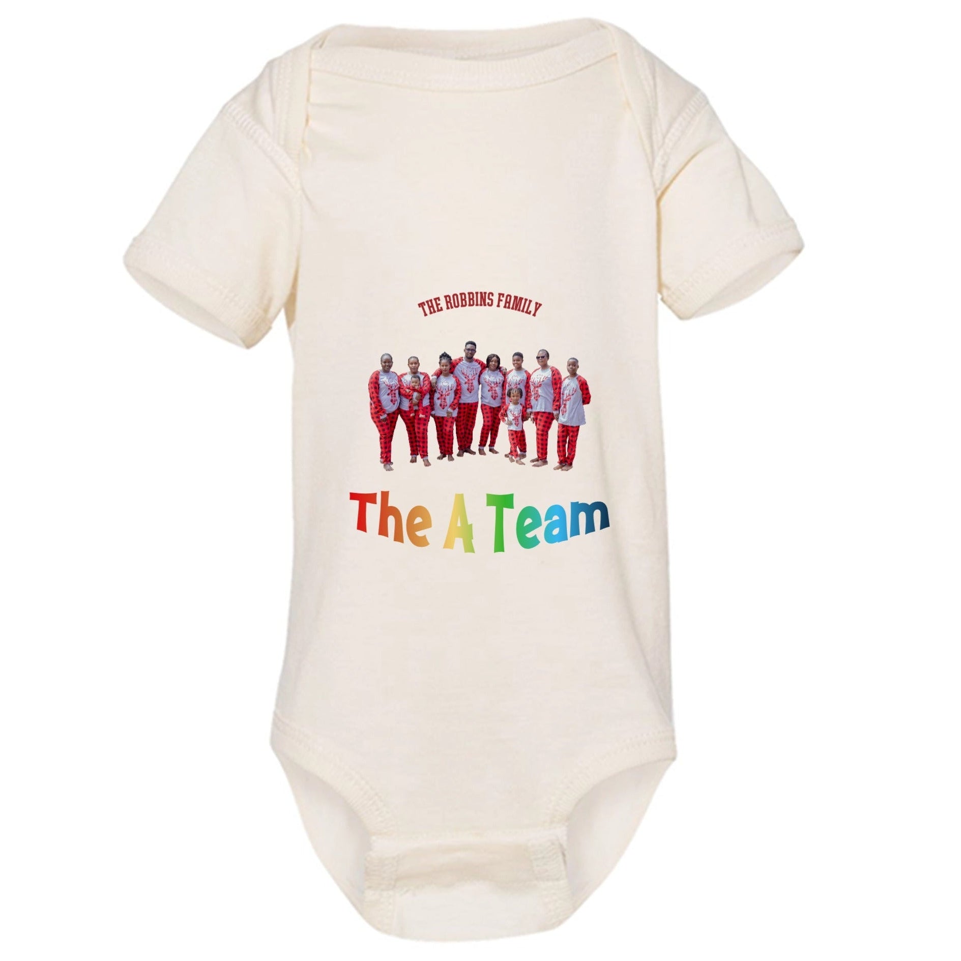 Personalized Family Photo Baby Bodysuit | Custom A Team Baby Onesie - Love Life Journey