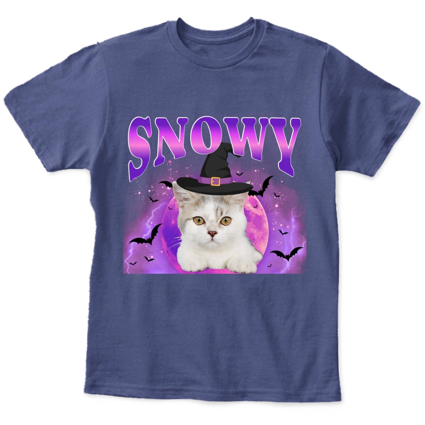 Personalized Halloween Pet Photo Kids Unisex T-Shirt Custom Dog or Cat Witch Hat Shirt with Name - Love Life Journey