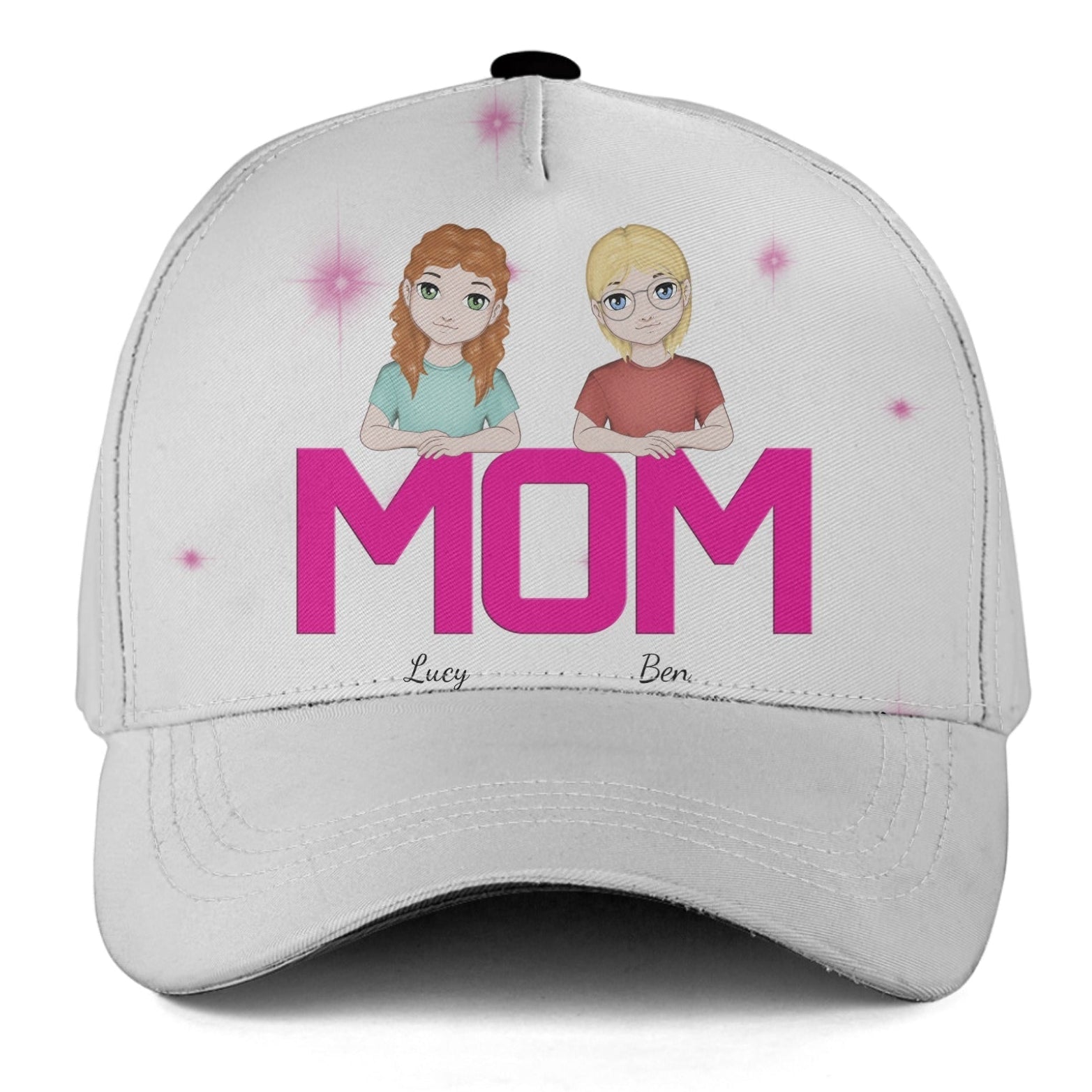 Personalized MOM Baseball Cap Custom Kids Names Hat with 1–4 Children - Love Life Journey