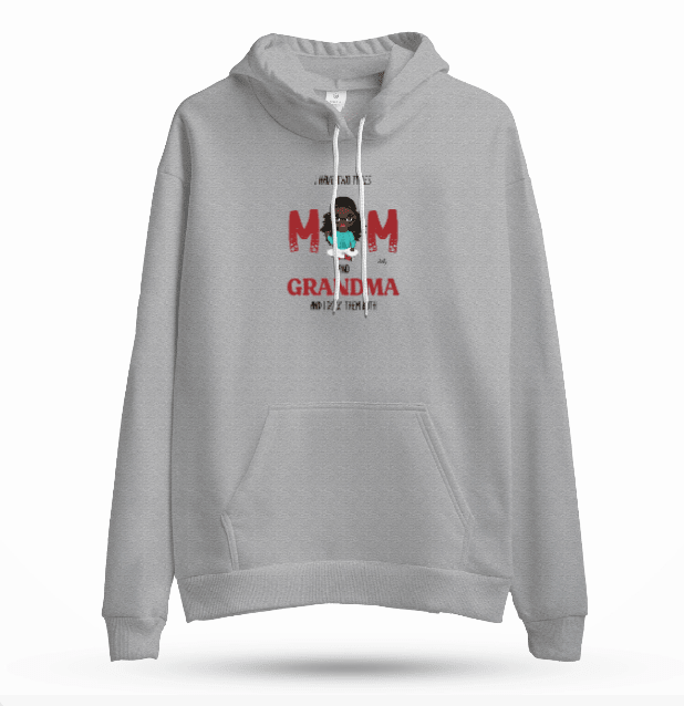 Personalized Mom & Second Life Role Embroidered Hoodie in Sport Grey – Custom Grandma, Nana, Aunt, Friend, Teacher or Nurse Hoodie Gift - Love Life Journey