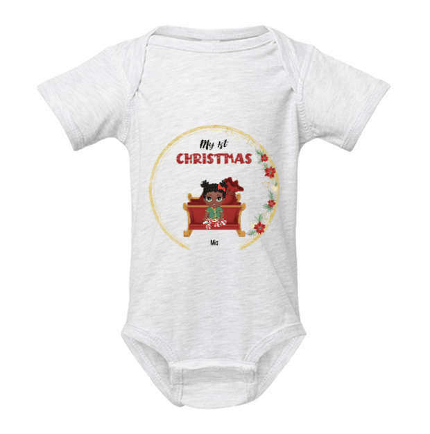 Personalized My 1st Christmas Baby Bodysuit | Custom Baby Name Outfit - Love Life Journey