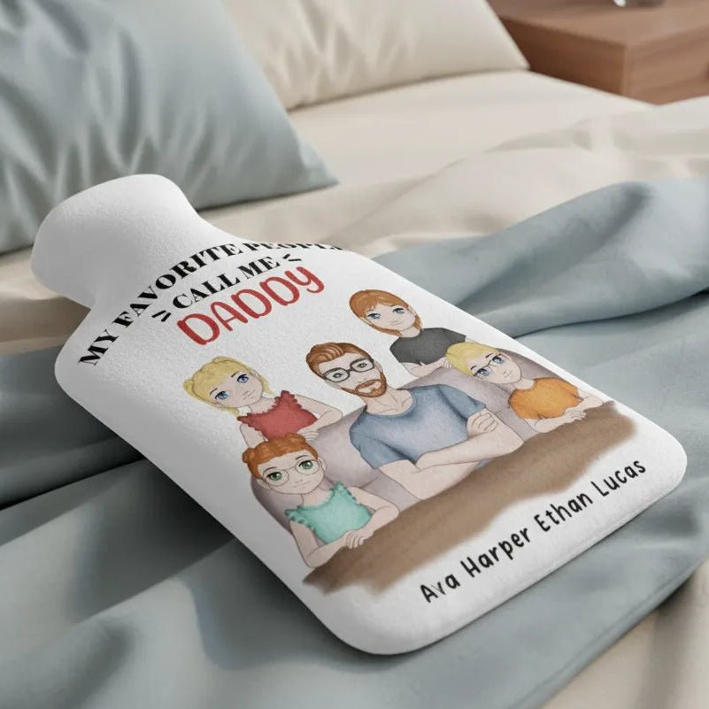 Personalized My Favorite People Call Me Grandpa/Dad/Pops Hot Water Bottle Cover - Love Life Journey