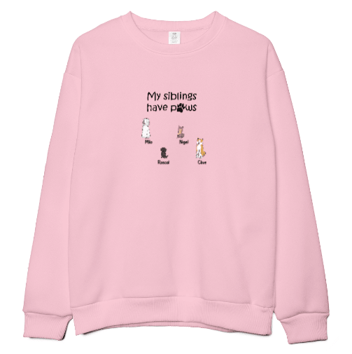 Personalized My Siblings Have Paws Embroidered Sweatshirt | Pet Dogs Gift - Love Life Journey
