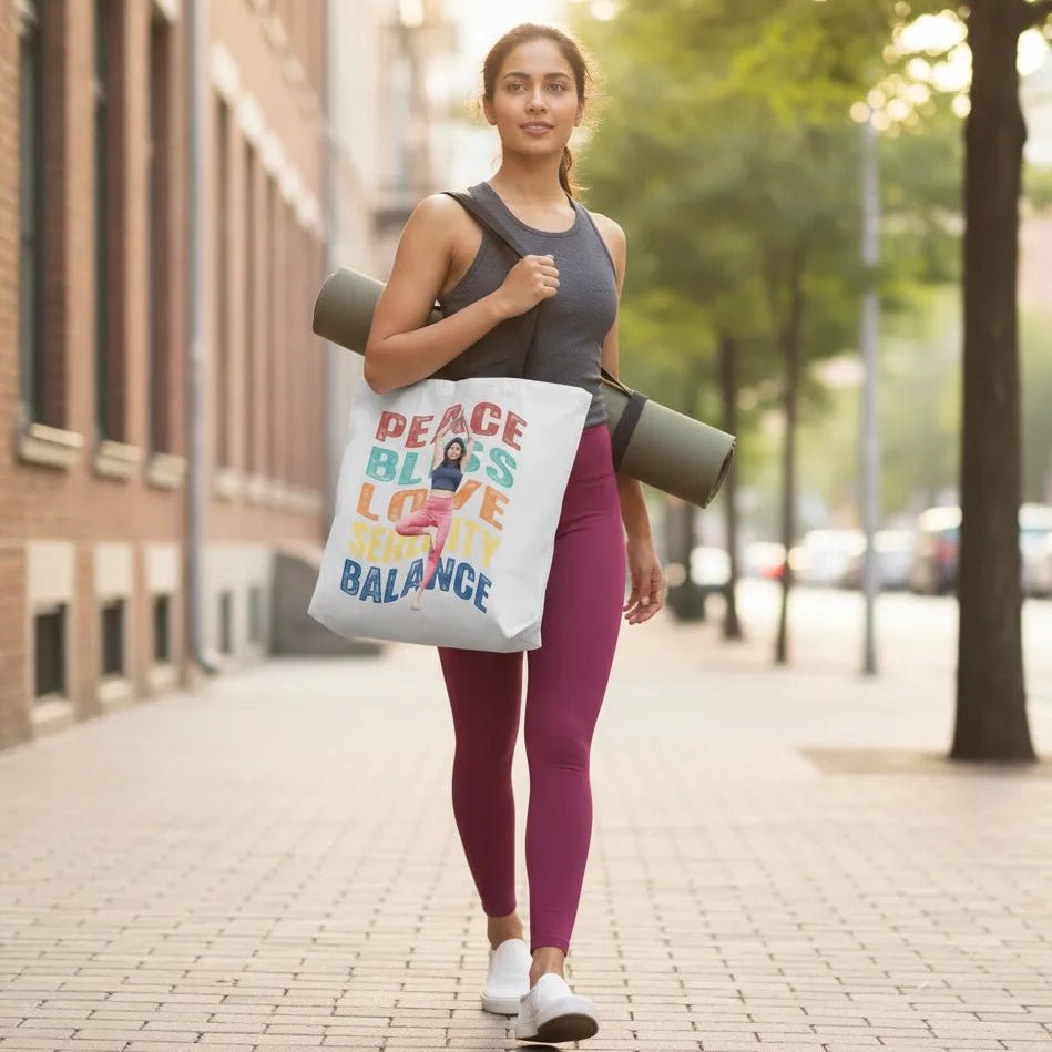 Personalized Photo Inspiration Tote Bag Custom Motivational Bag with Photo & Words - Love Life Journey