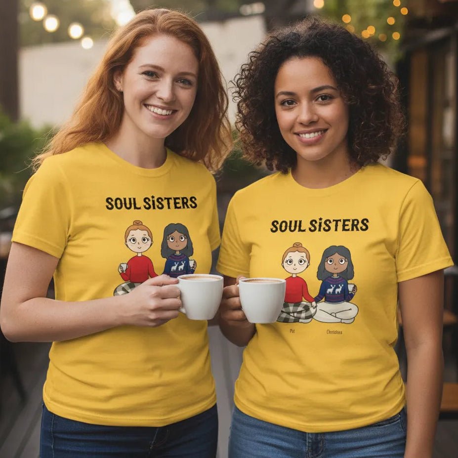 Personalized Soul Sisters T-Shirt | Custom Best Friends Character Gift - Love Life Journey