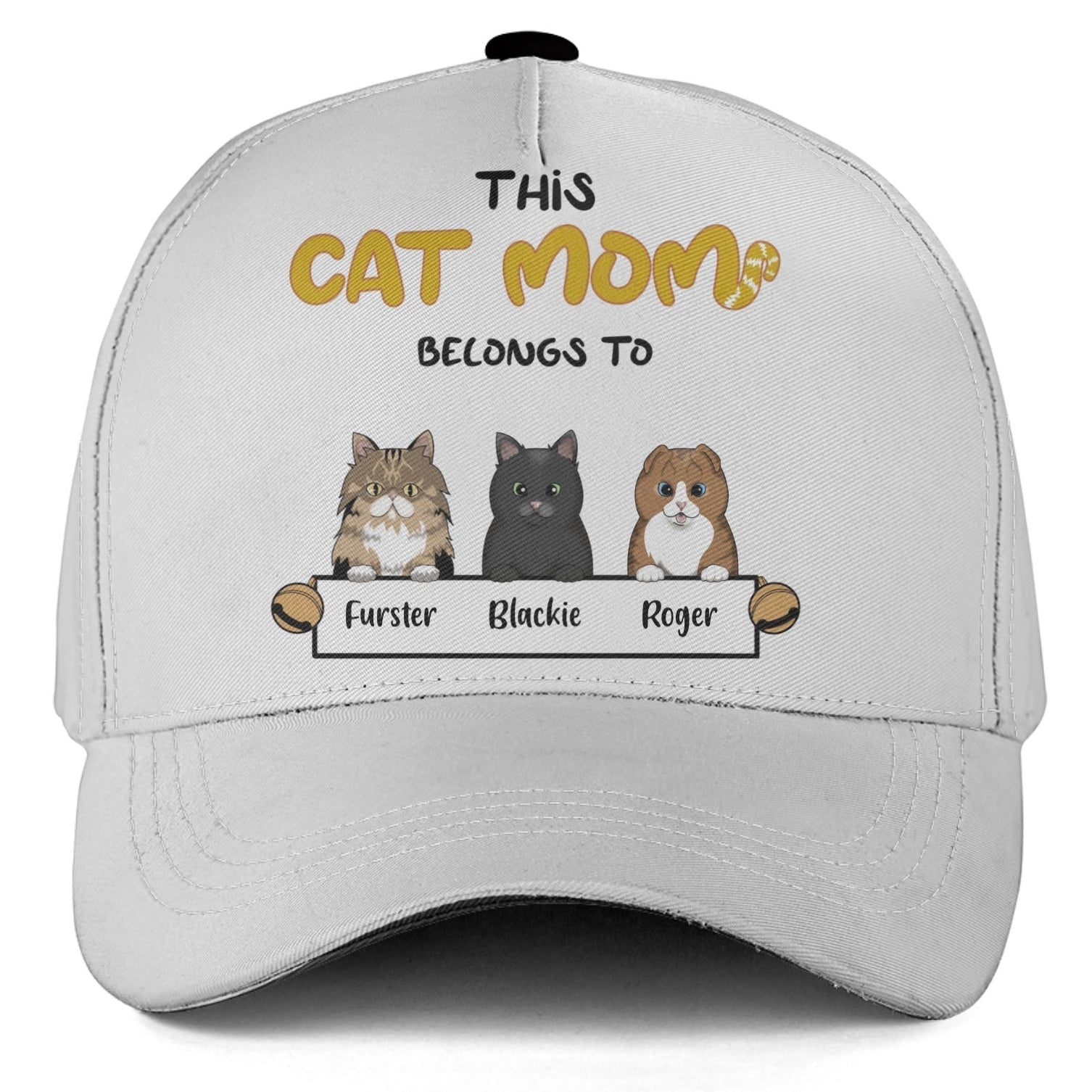 Personalized This Cat Mum Belongs To Baseball Cap Custom Cat Names Hat with 1–3 Cats - Love Life Journey