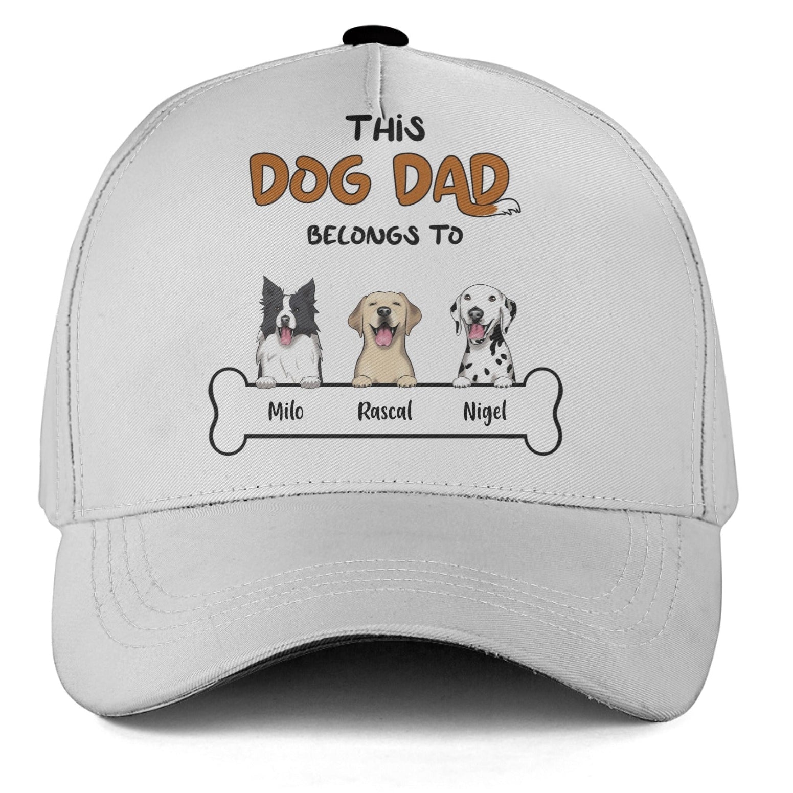 Personalized This Dog Dad Belongs To Baseball Cap Custom Dog Names Hat with 1-3 Dogs - Love Life Journey