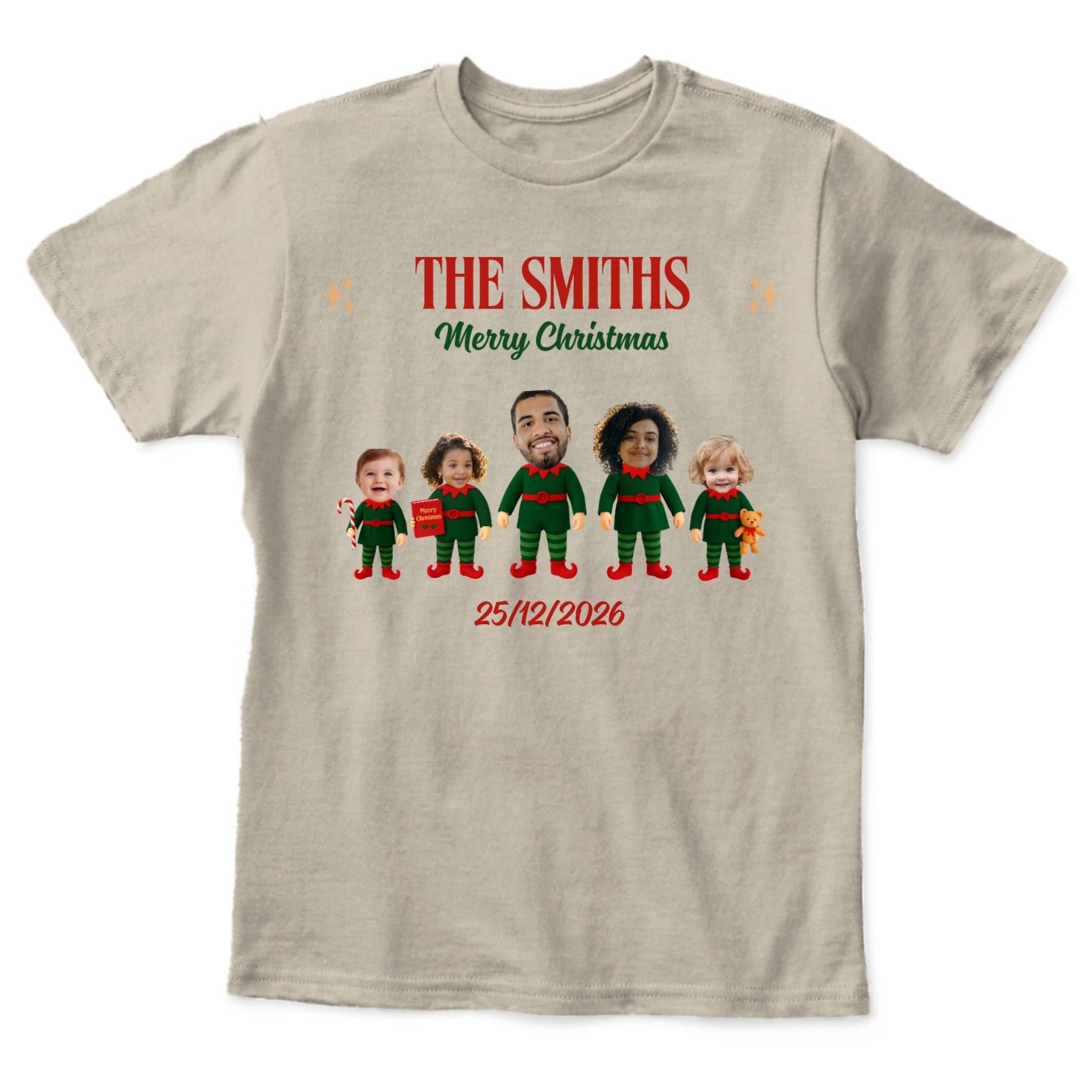 The Family Merry Christmas Personalized Kids T-Shirt | Custom Elf Family Photo Christmas Shirt - Love Life Journey - Custom Gifts -