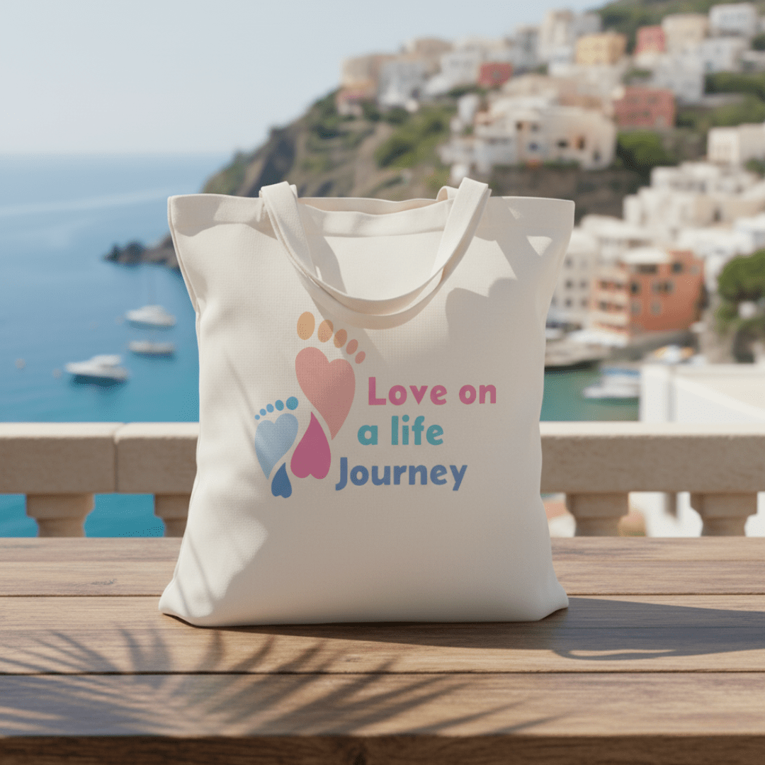 TOTE BAG Love Life Journey® Mindfulness – Lined Durable Canvas | Inspirational Everyday Carryall (2 Sizes) - Love Life Journey