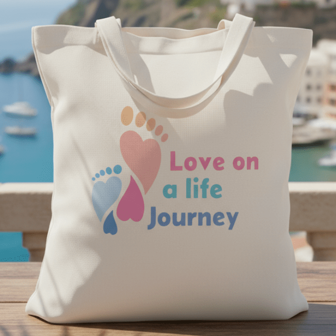 TOTE BAG Love Life Journey® Mindfulness – Lined Durable Canvas | Inspirational Everyday Carryall (2 Sizes) - Love Life Journey