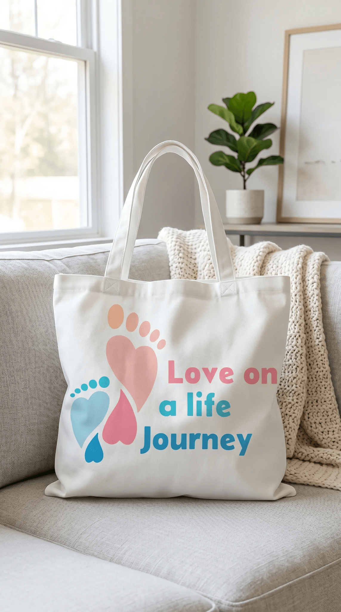 TOTE BAG Love Life Journey® Mindfulness – Lined Durable Canvas | Inspirational Everyday Carryall (2 Sizes) - Love Life Journey