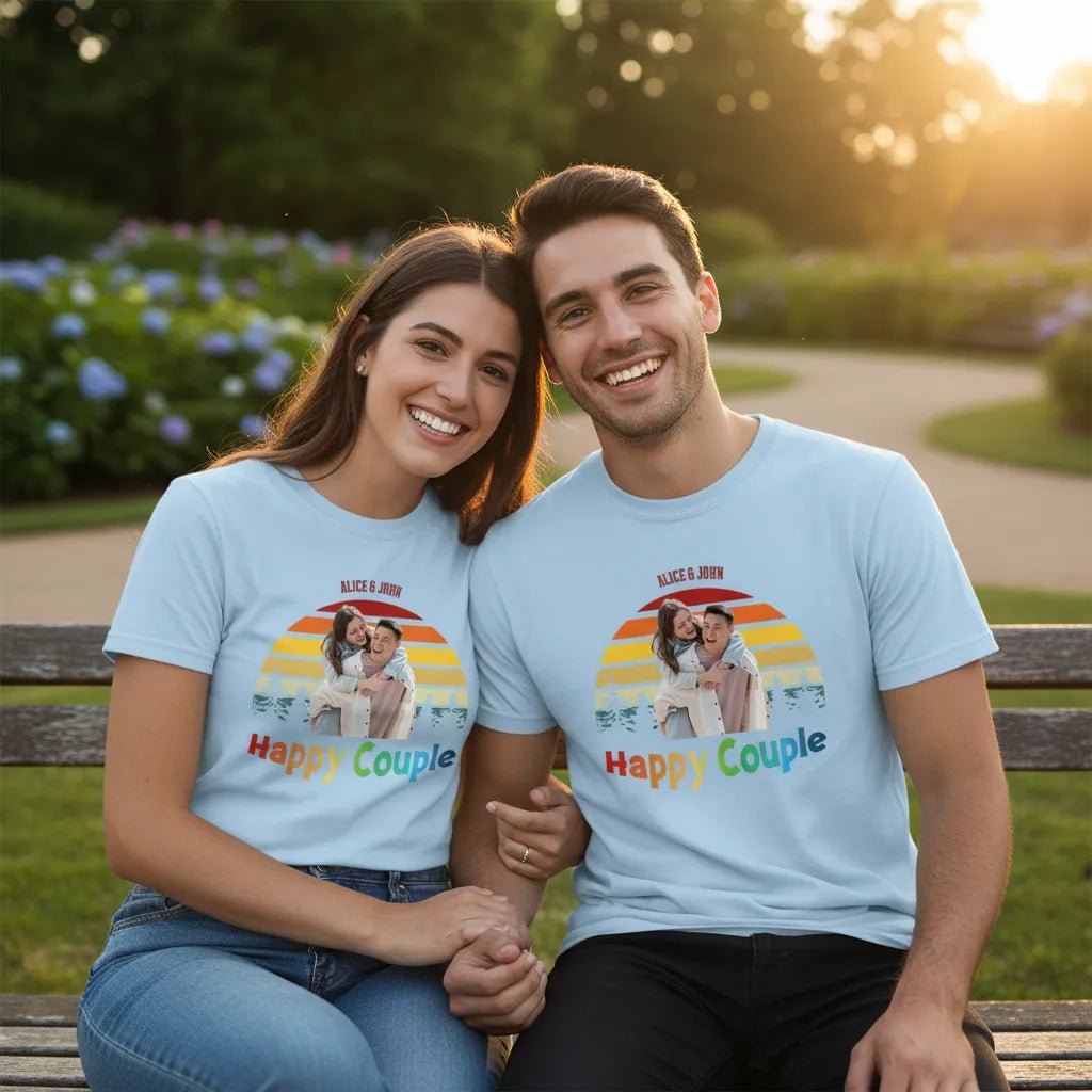 UNISEX T - SHIRT (USA) - Personalized Travel Family / Travel Couple – Custom Photo & Names - Love Life Journey