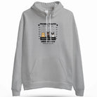 Custom Embroidered Personal Pet 'Stalkers' Adult Unisex Hoodie Pet Dogs & Cats Caricatures Gray hoodie  on a white background