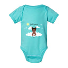 Personalized Little Princess or Little Prine baby bodysuit featuring custom baby character and magical fairytale artwork - Sapphire Onesie