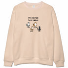 Custom Embroidered My Siblings Have Paws Cats Lightweight Classic Unisex Sweatshirt in Sand