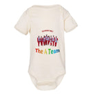 Baby onesie Custom family photo baby onesie with automatic background removal and personalized text on a white background