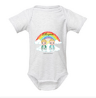 Personalized Little Princess or Little Prine baby bodysuit featuring custom baby character and magical fairytale artwork - Ash Grey Onesie