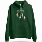 Custom My Siblings Have Paws Embroidered Adult Unisex Hoodie Pet Cats in Green on a white background