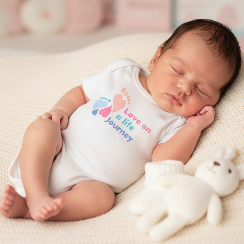 BABY ONESIE Love Life Journey (White) - Love Life Journey