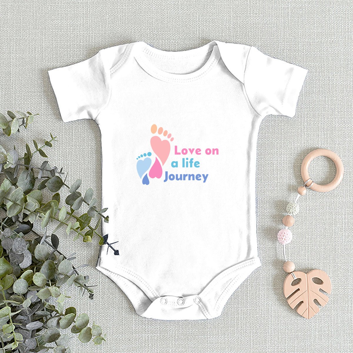 BABY ONESIE Love Life Journey (White) - Love Life Journey