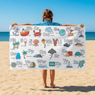 BEACH TOWEL Alphabet A–Z Learning Design | Educational Gift for Kids to Learn Letters - Love Life Journey