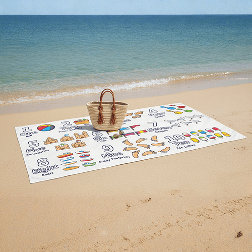 BEACH TOWEL Numbers Design – Colorful Counting Design 1–10 | Fun Educational Gift for Kids - Love Life Journey