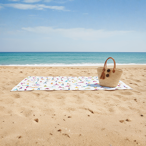 BEACH TOWEL Yoga Flow – Colorful Yoga Pose Design | Inspiring Gift for Yoga Lovers - Love Life Journey