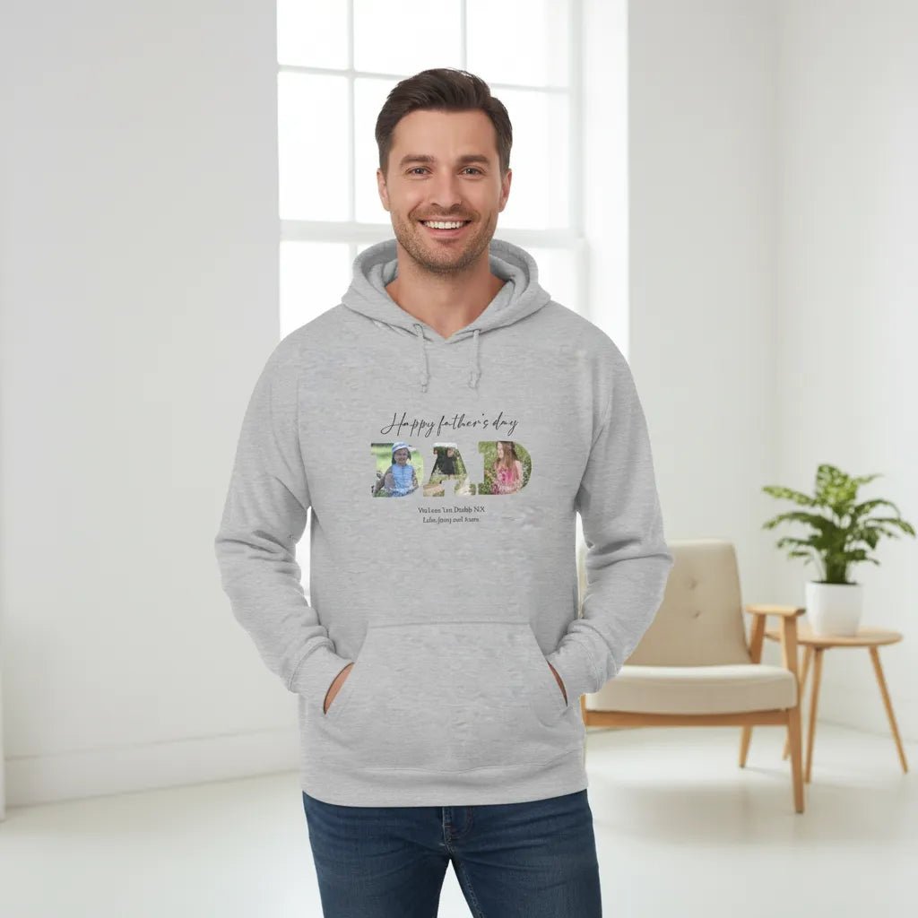 Custom Father’s Day Photo Hoodie – Add 3 Family Photos + Names & Message | Gildan 18500 | Unisex S–5XL | Made in USA - Love Life Journey