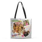 FRIENDS Personalized Photo Lined Tote Bag – Upload 3 Best Friend Photos - Love Life Journey