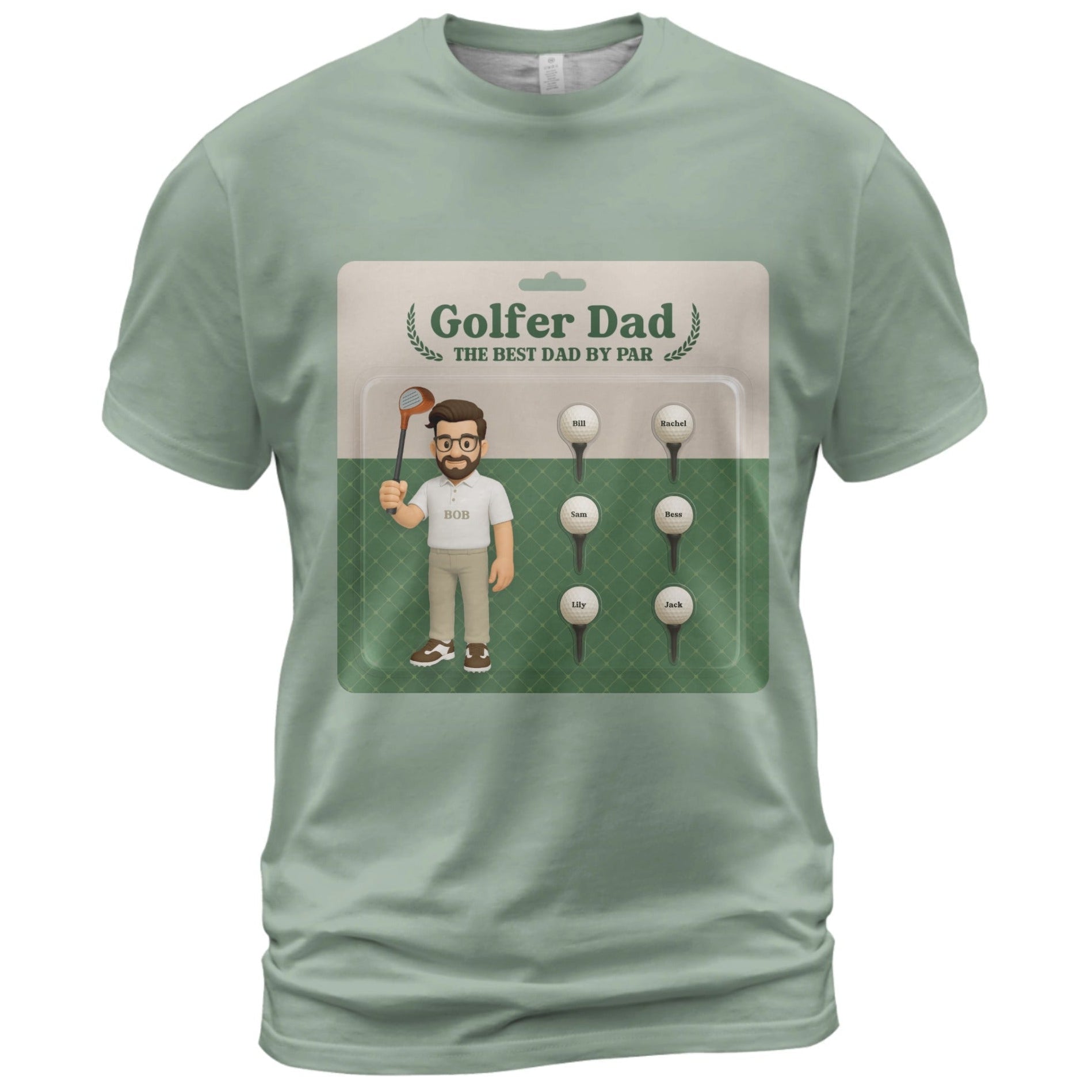 Golfer Dad – The Best Dad By Par Personalized Comfort Colors T-Shirt - Love Life Journey - In Bay - Varient Dad Character Featured 