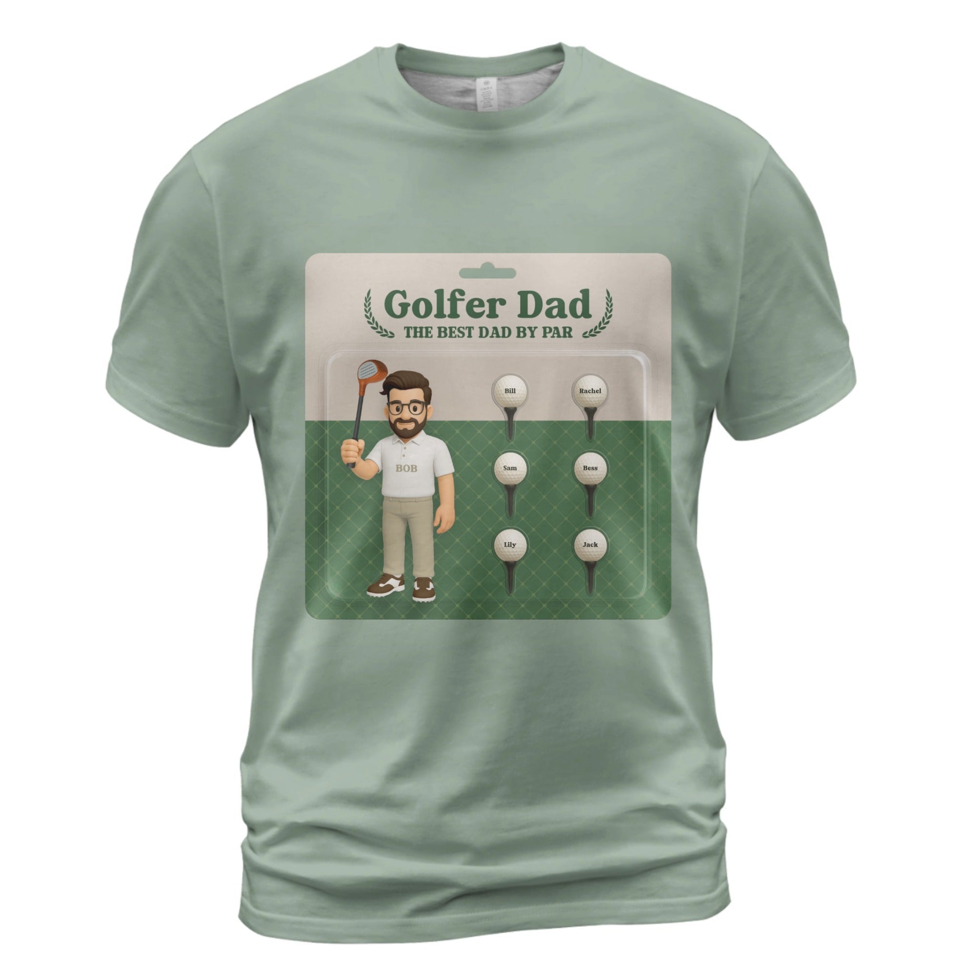 Golfer Dad – The Best Dad By Par Personalized Comfort Colors T-Shirt - Love Life Journey