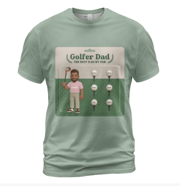 Golfer Dad – The Best Dad By Par Personalized Comfort Colors T-Shirt - Love Life Journey