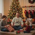 Merry Christmas Personalized Family Sweatshirt | Custom Family Character Christmas Crewneck - Love Life Journey - Christmas Gifting - Custom Gifts - Dad is wearing custom family Christmas Sweatshirt 