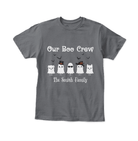 Our Boo Crew Personalized Kids Halloween T-Shirt | Custom Family Ghost Shirt with Names - Love Life Journey - in Grey Colour