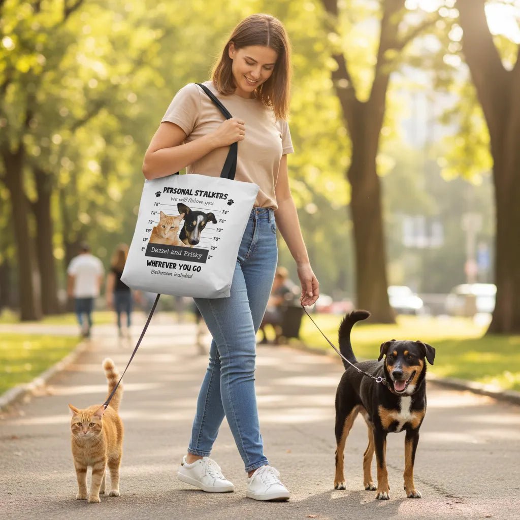 Personal Stalkers Personalized Pet Photo Tote Bag - Love Life Journey