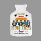 Personalised “Best Mum Ever” Plush Hot Water Bottle Cover – Custom Family Characters - Love Life Journey